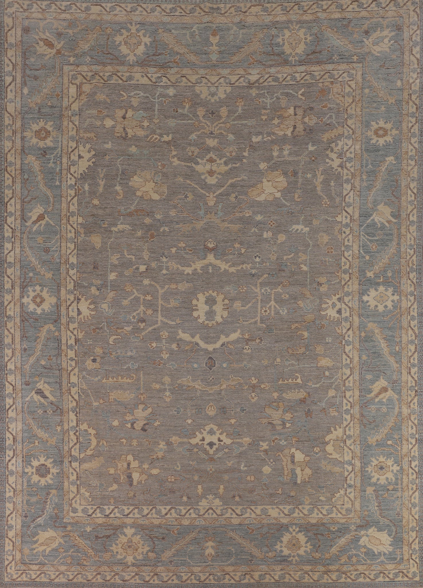 Vegetable Dye Oushak Turkish Area Rug 9x12