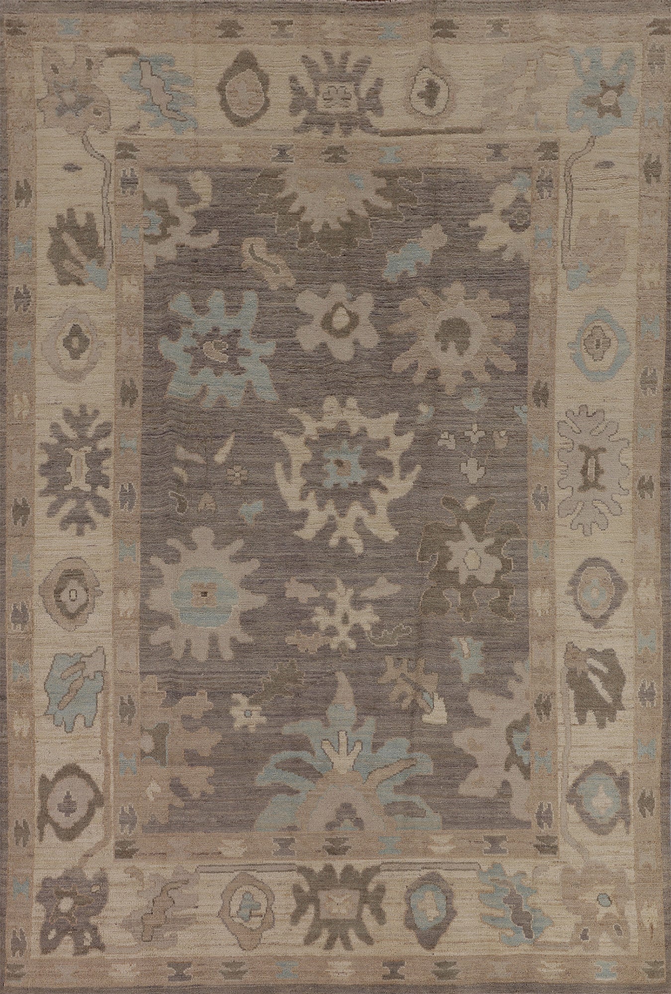 Vegetable Dye Oushak Turkish Area Rug 6x9
