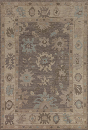 Vegetable Dye Oushak Turkish Area Rug 6x9