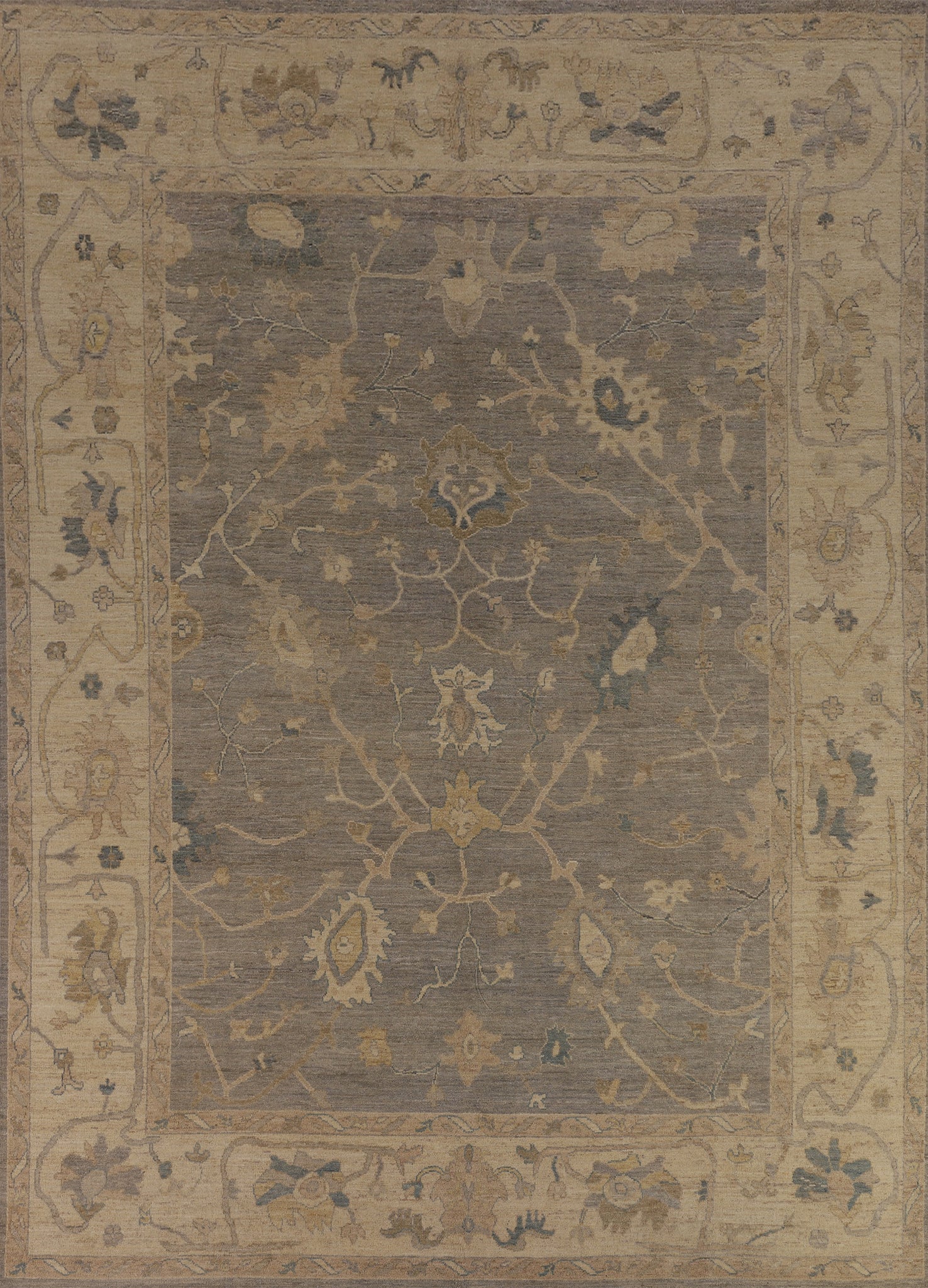 Vegetable Dye Oushak Turkish Area Rug 9x12