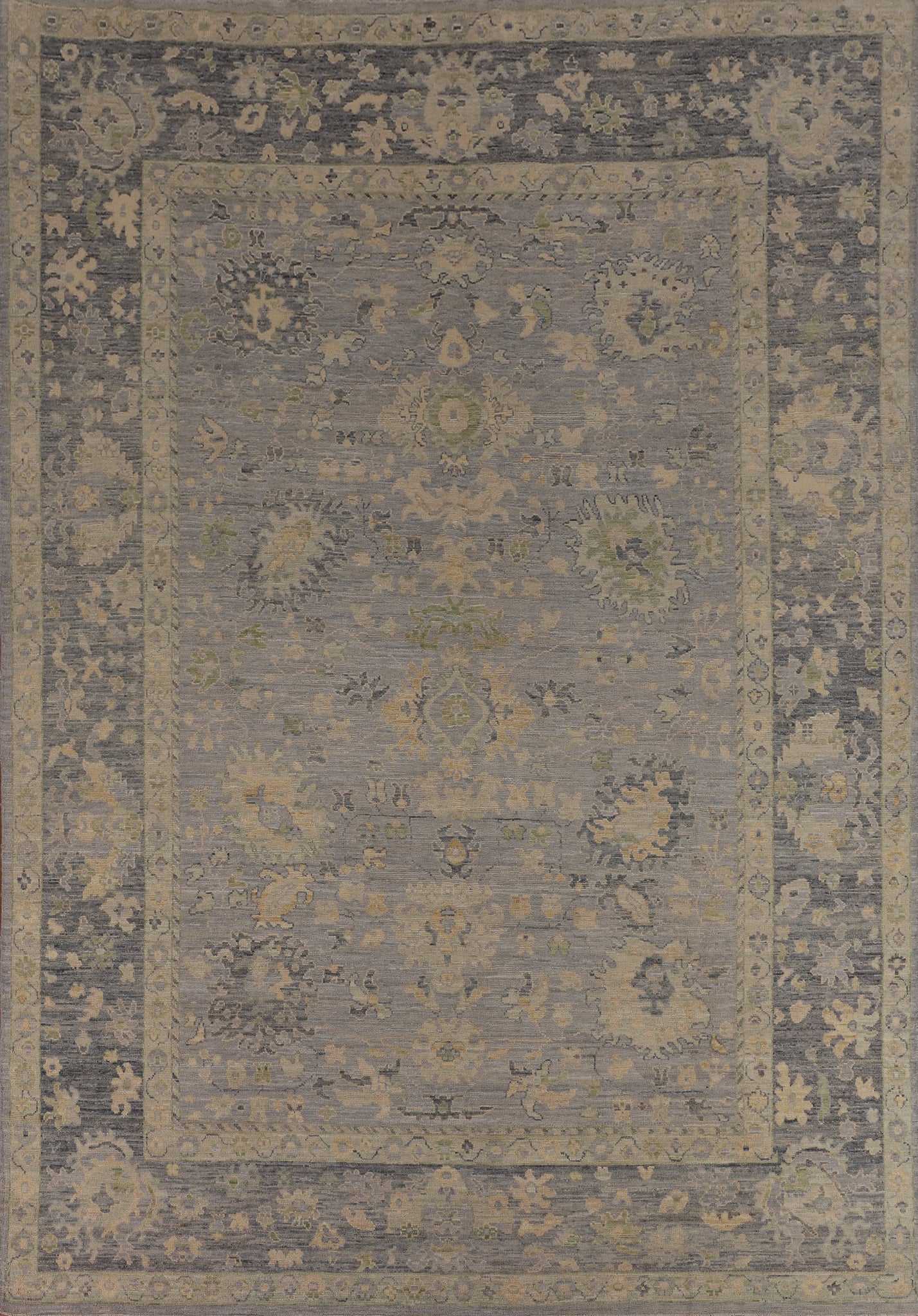 Vegetable Dye Oushak Turkish Area Rug 9x12