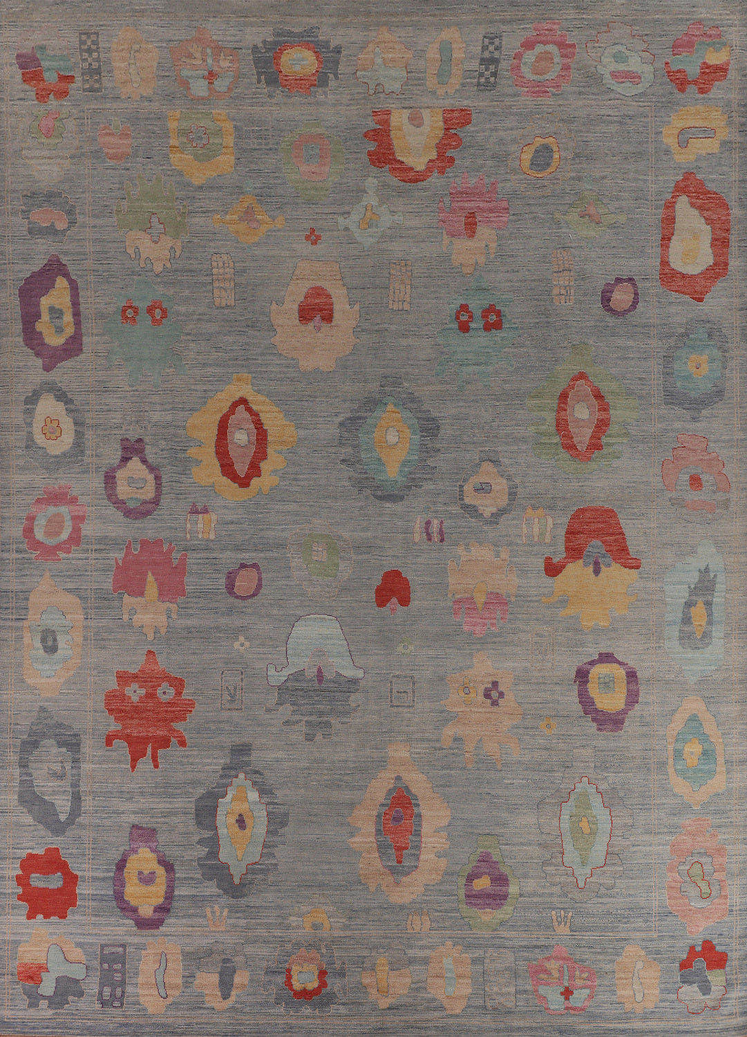 Vegetable Dye Oushak Turkish Large Rug 12x15