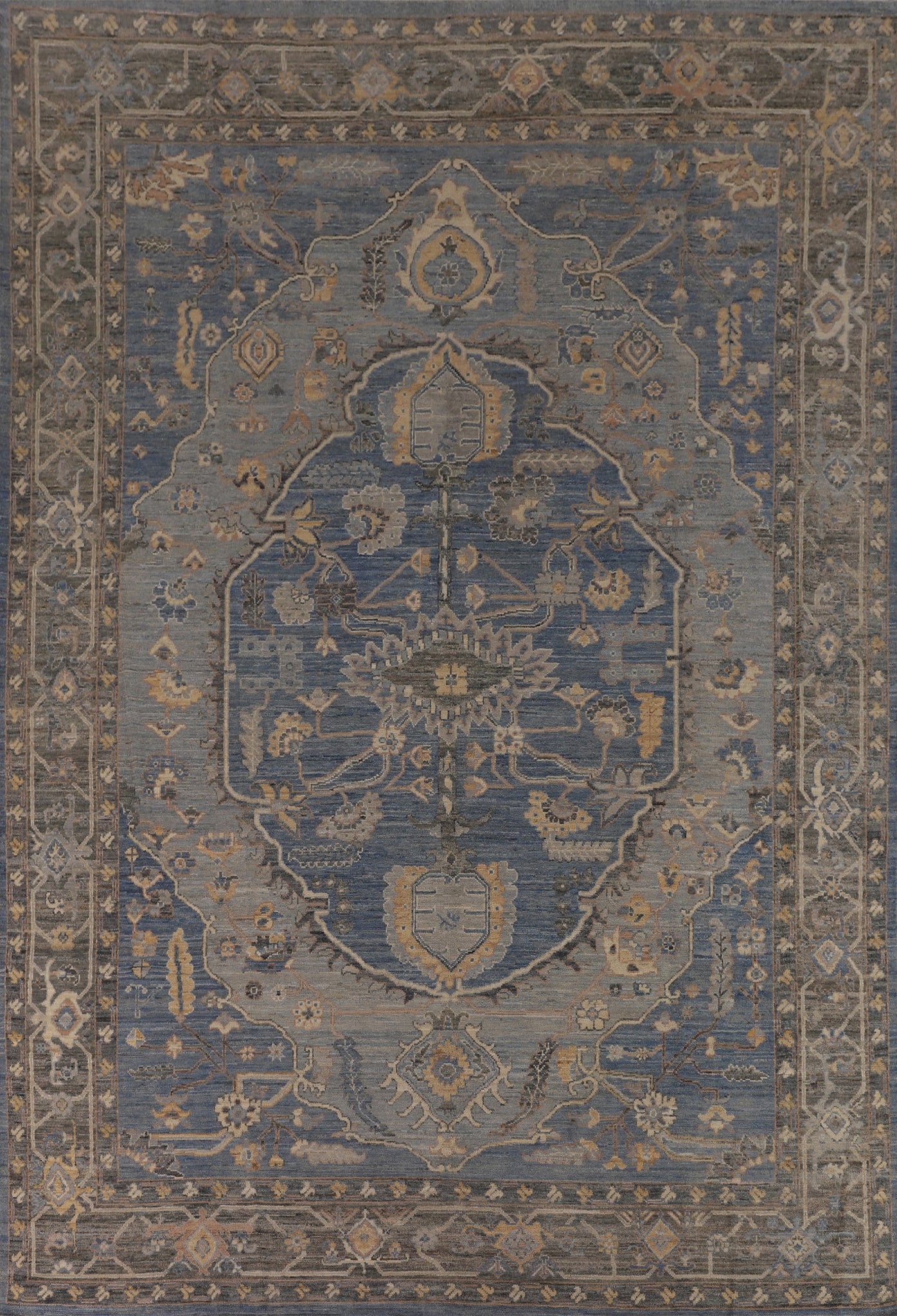 Vegetable Dye Oushak Turkish Area Rug 9x12
