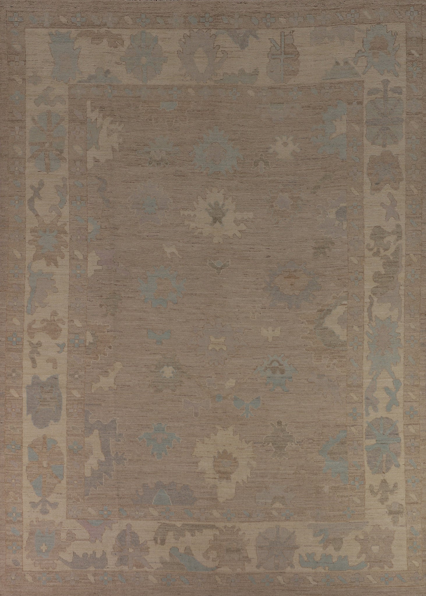 Vegetable Dye Oushak Turkish Area Rug 9x12