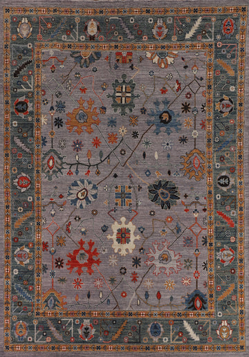 Vegetable Dye Oushak Turkish Area Rug 9x12