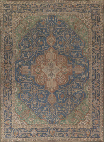 Blue Handmade Tabriz Persian Area Rug 10x13