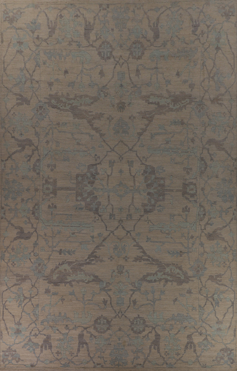 Vegetable Dye Oushak Turkish Large Rug 14x19