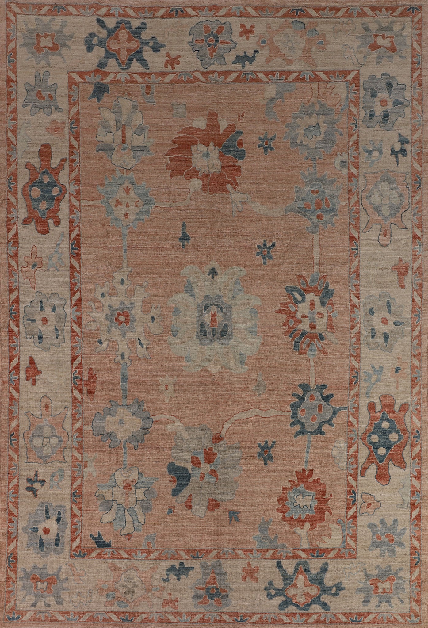 Vegetable Dye Oushak Turkish Area Rug 9x12