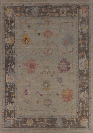 Vegetable Dye Oushak Turkish Area Rug 9x12