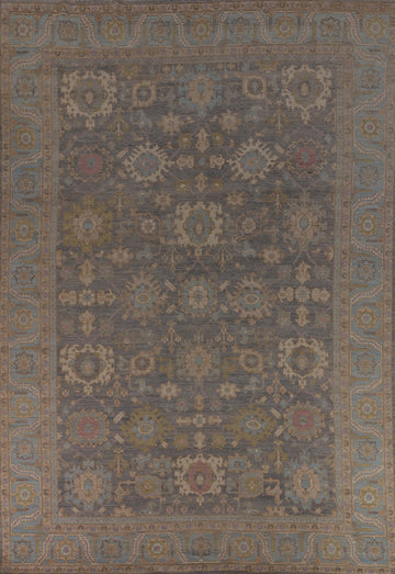 Vegetable Dye Oushak Turkish Large Rug 10x14