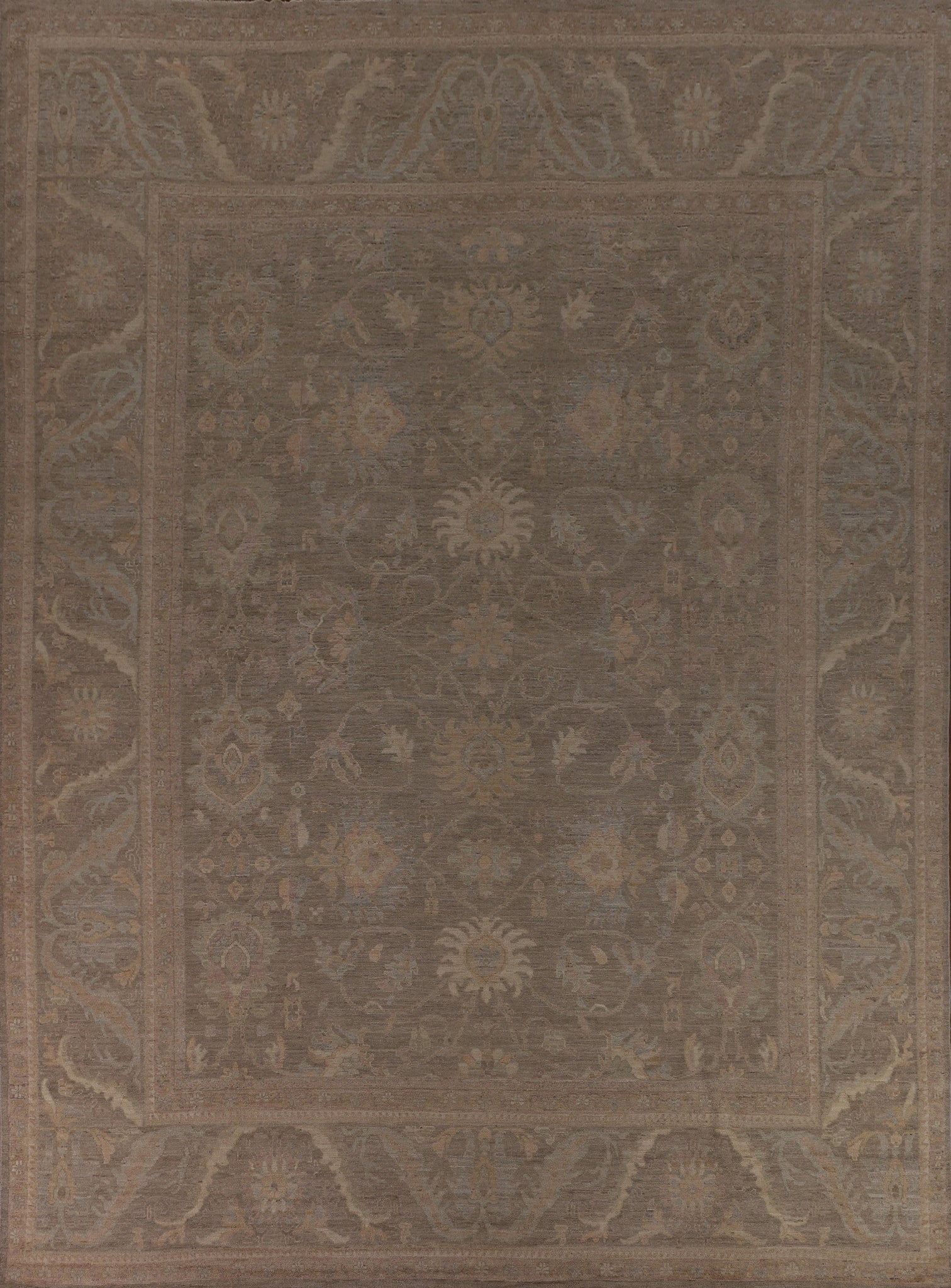 Vegetable Dye Oushak Turkish Large Rug 12x14