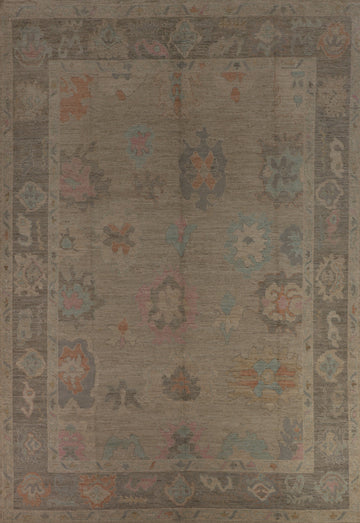 Vegetable Dye Oushak Turkish Area Rug 9x12