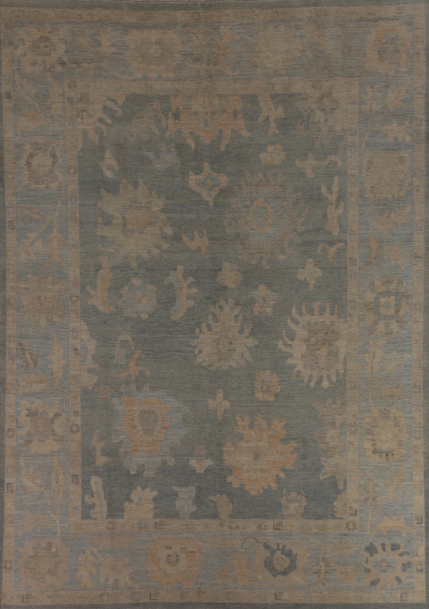 Vegetable Dye Oushak Turkish Area Rug 9x12