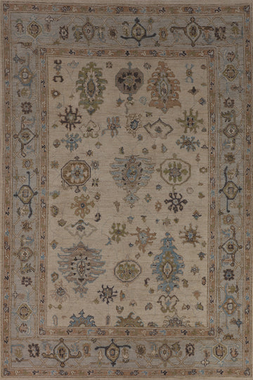 Vegetable Dye Oushak Turkish Area Rug 6x9