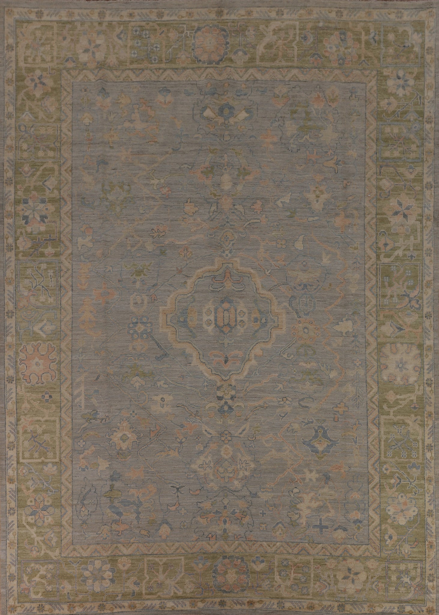 Vegetable Dye Oushak Turkish Area Rug 9x12