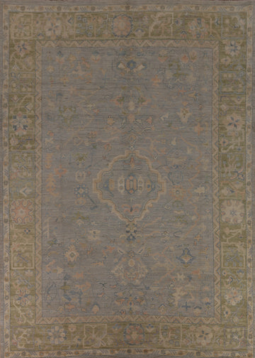 Vegetable Dye Oushak Turkish Area Rug 9x12