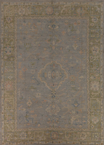 Vegetable Dye Oushak Turkish Area Rug 9x12