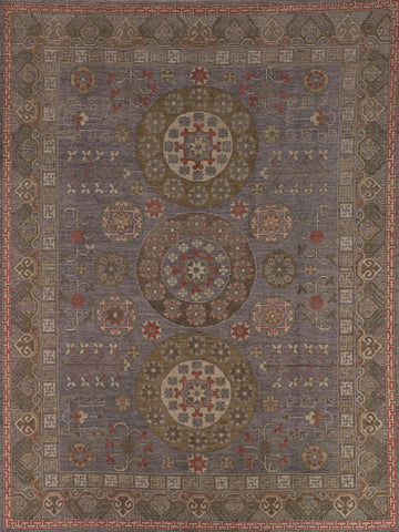 Vegetable Dye Gray Oushak Turkish Area Rug 8x10