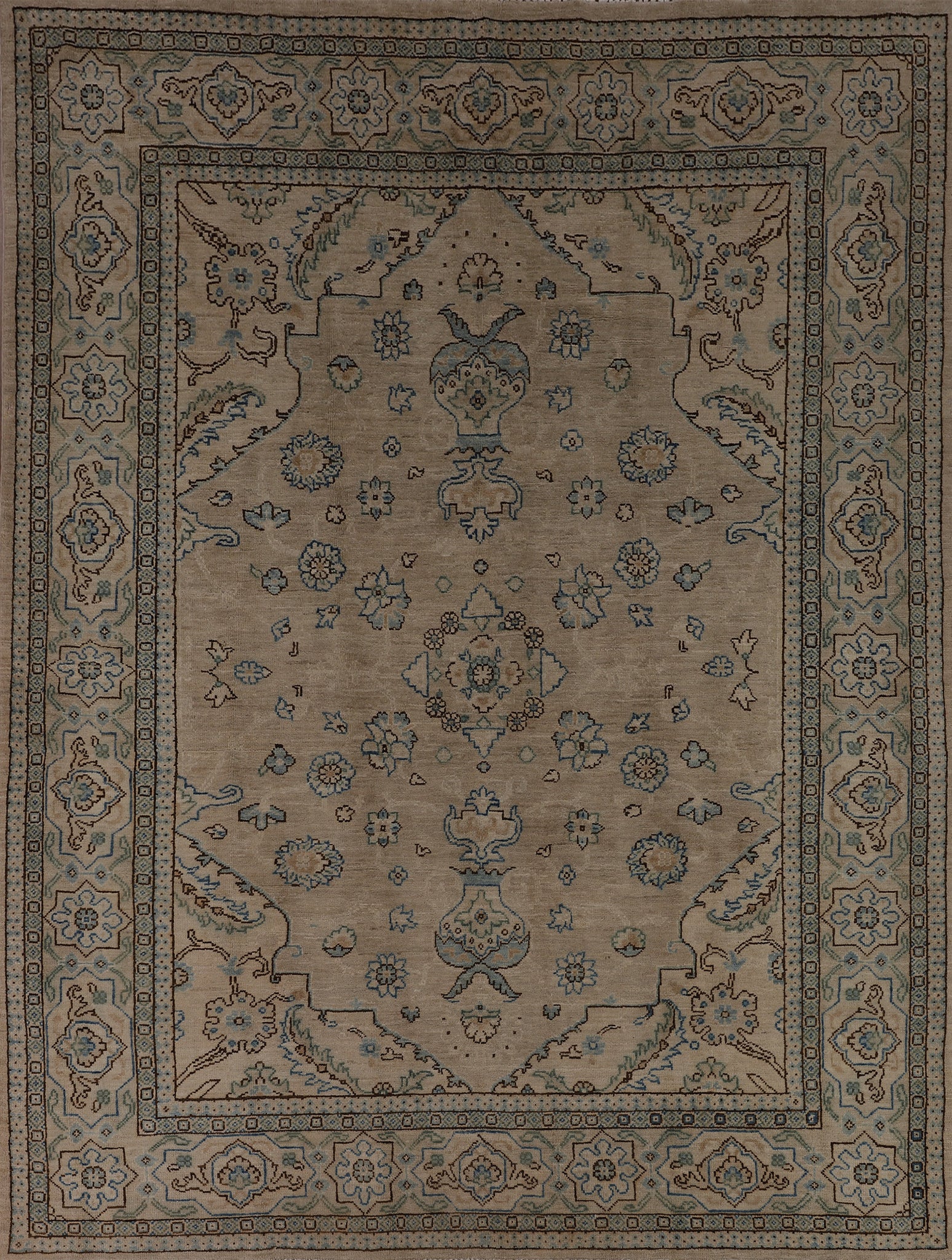 Vegetable Dye Oushak Turkish Area Rug 8x10