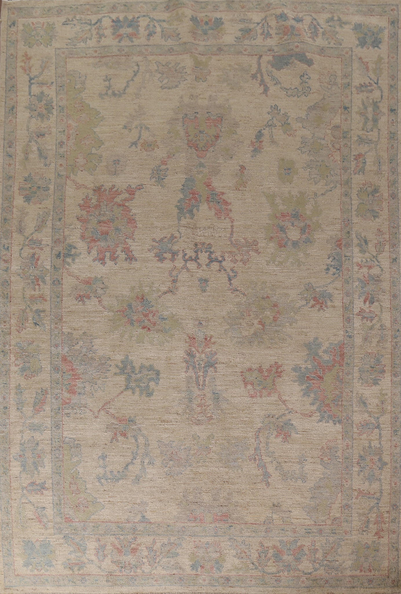 Vegetable Dye Oushak Turkish Area Rug 6x9