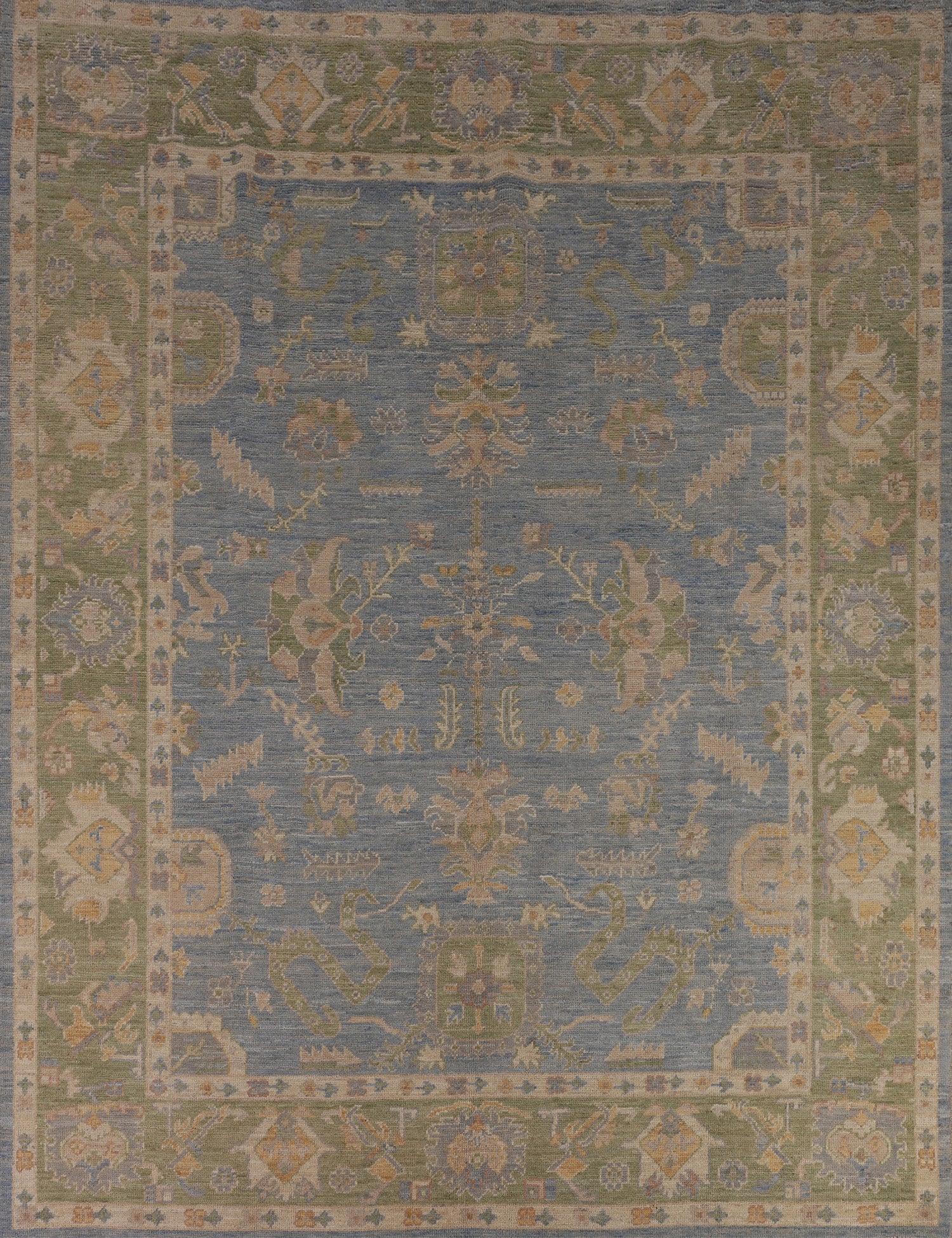 Vegetable Dye Oushak Turkish Area Rug 8x10