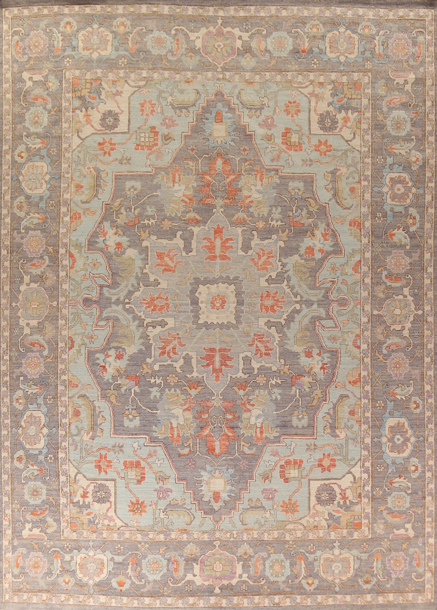 Vegetable Dye Oushak Turkish Large Rug 10x14