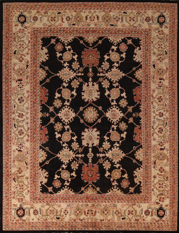 Handmade Black Peshawar Oriental Area Rug 8x10