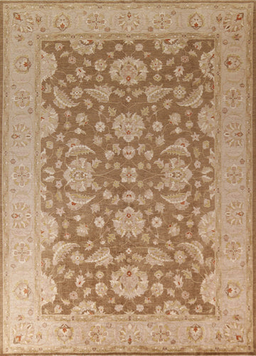 Vegetable Dye Brown Peshawar Oriental Area Rug 9x12
