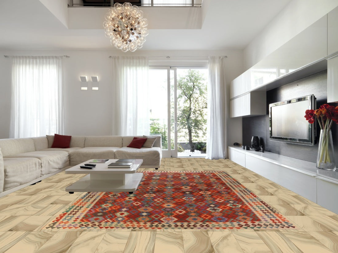 All-Over Geometric Kilim Oriental Large Rug 10x16