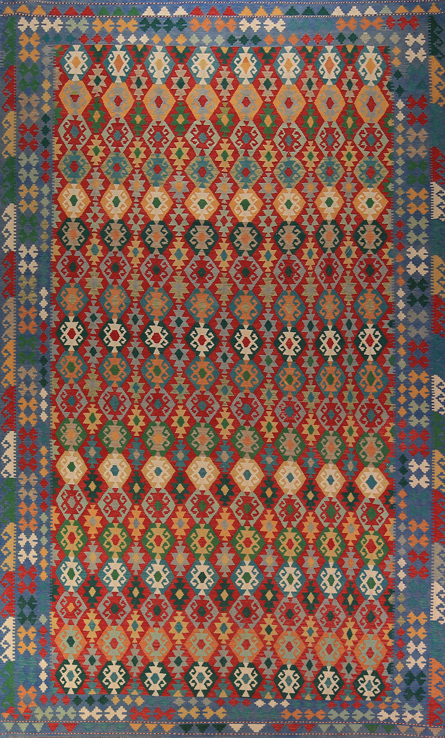 All-Over Geometric Kilim Oriental Large Rug 10x16