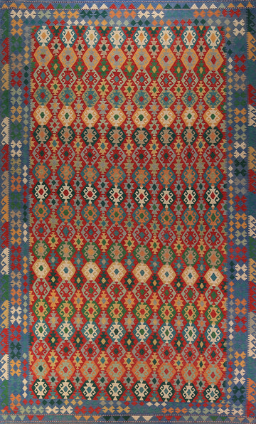 All-Over Geometric Kilim Oriental Large Rug 10x16
