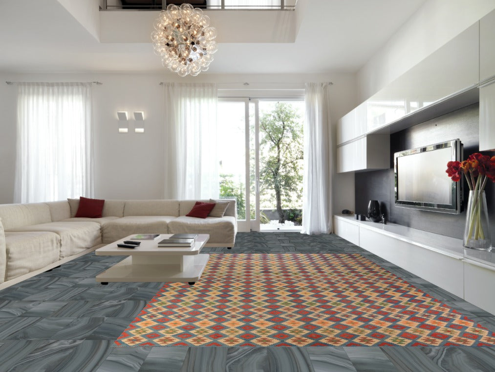 All-Over Trellis Colorful Kilim Oriental Large Rug 10x16