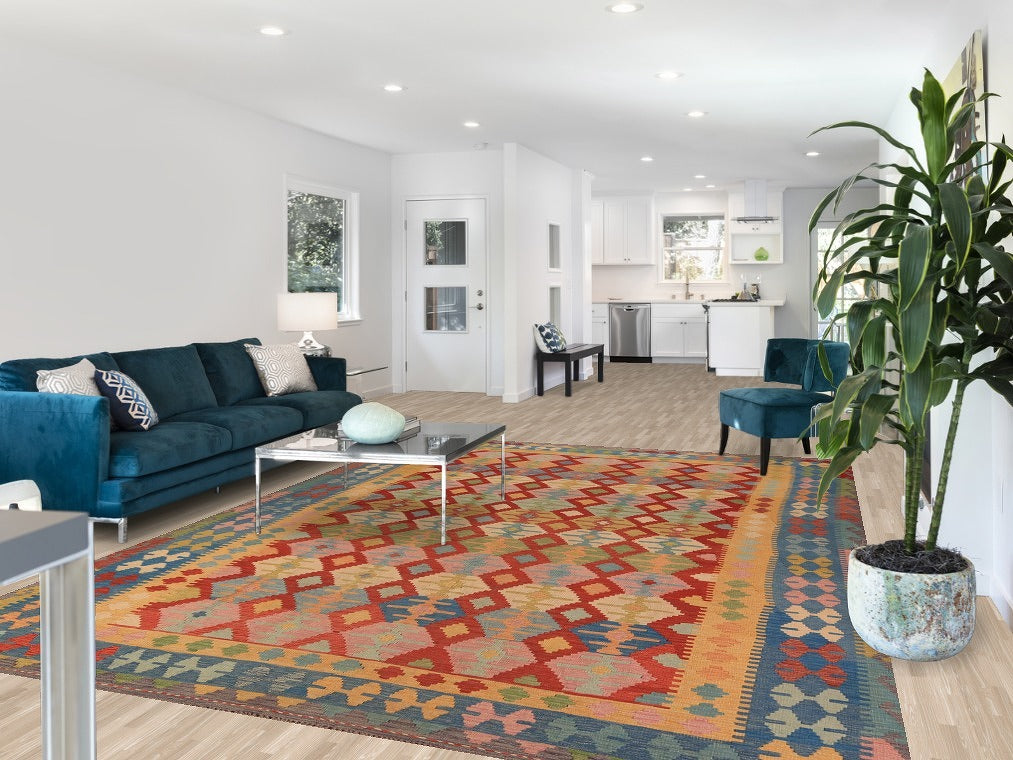 Geometric Kilim Oriental Area Rug 8x12