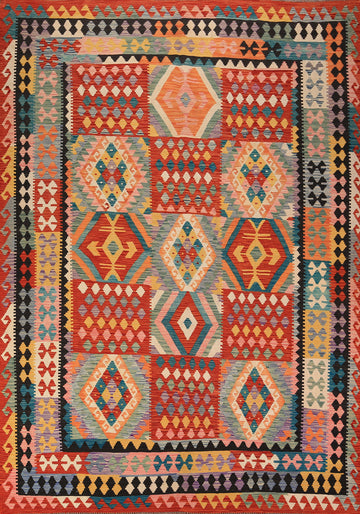 Flat Weave Geometric Kilim Oriental Area Rug 8x11