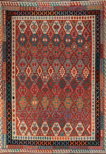 South Western Wool Kilim Oriental Area Rug 10x13