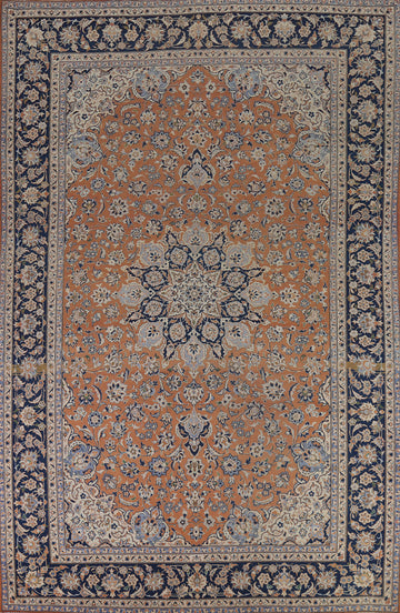 Orange Floral Najafabad Persian Large Rug 10x14