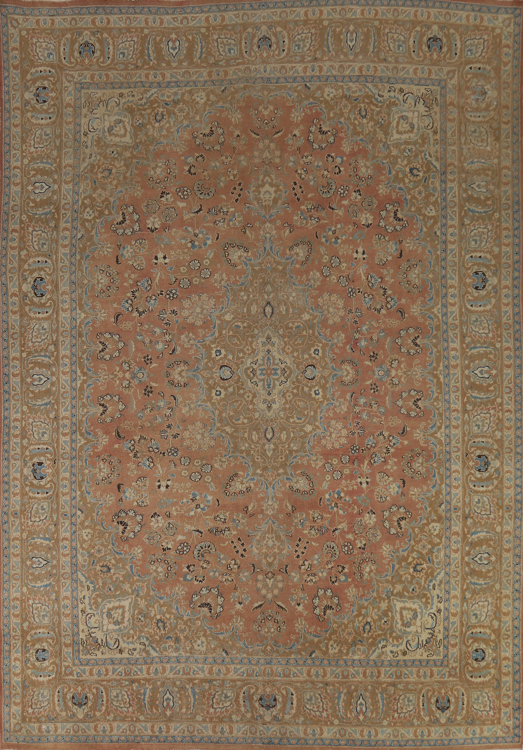 Floral Traditional Mashad Persian Area Rug 9x12