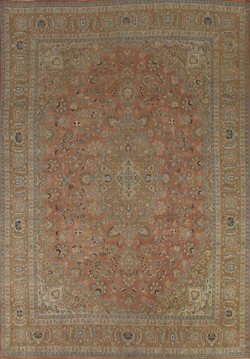 Floral Traditional Mashad Persian Area Rug 9x12