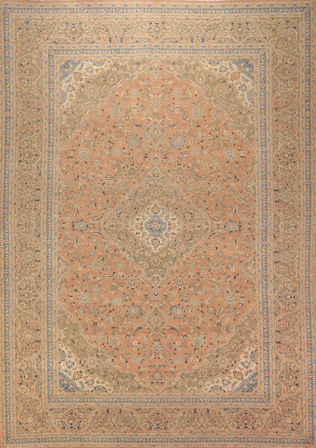 Traditional Wool Floral Mashad Persian Area Rug 10x13