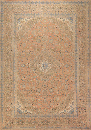 Traditional Wool Floral Mashad Persian Area Rug 10x13