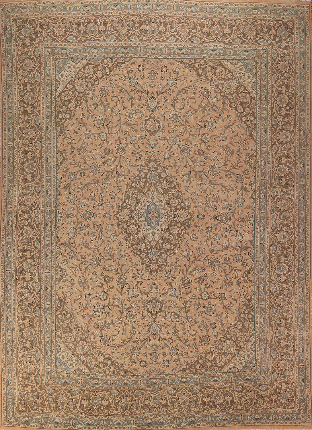 Traditional Floral Mashad Persian Area Rug 10x13