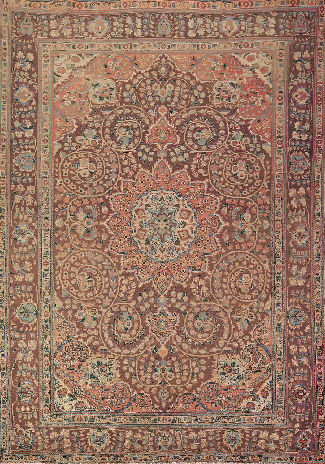 Vintage Wool Tabriz Persian Area Rug 8x11