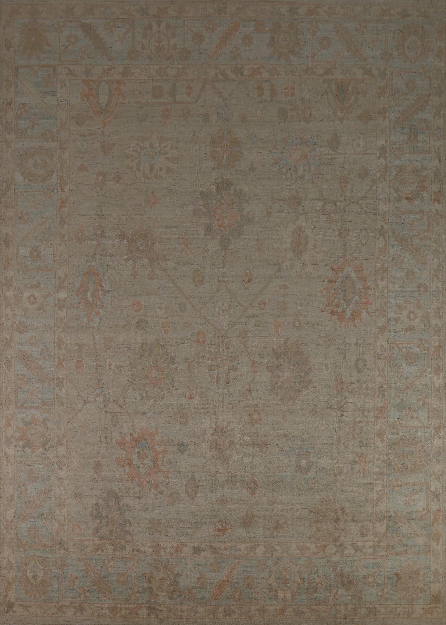 Vegetable Dye Oushak Turkish Area Rug 8x10