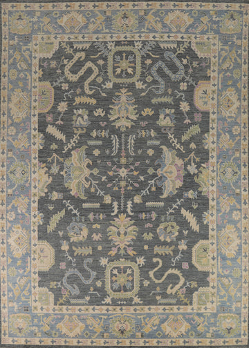 Vegetable Dye Oushak Turkish Area Rug 9x12