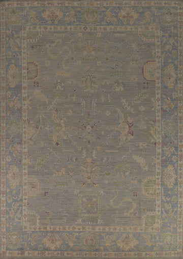Vegetable Dye Oushak Turkish Area Rug 9x12