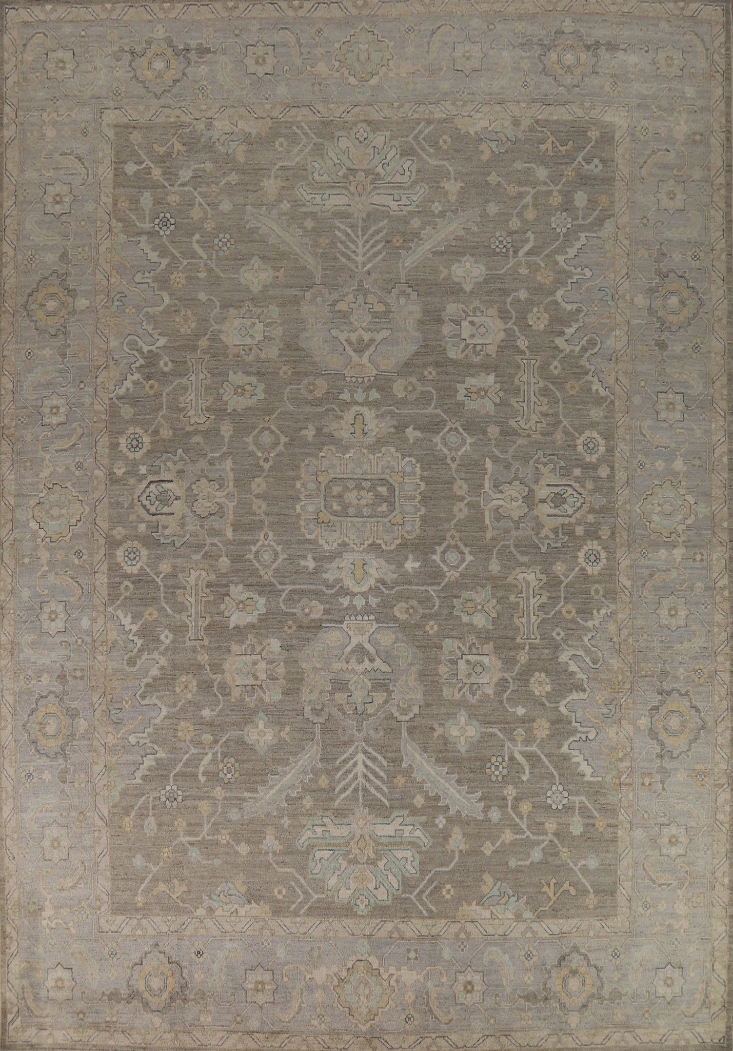 Vegetable Dye Oushak Turkish Area Rug 9x12