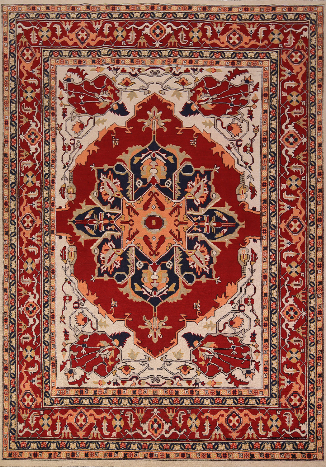 Geometric Red Heriz Oriental Area Rug 8x10