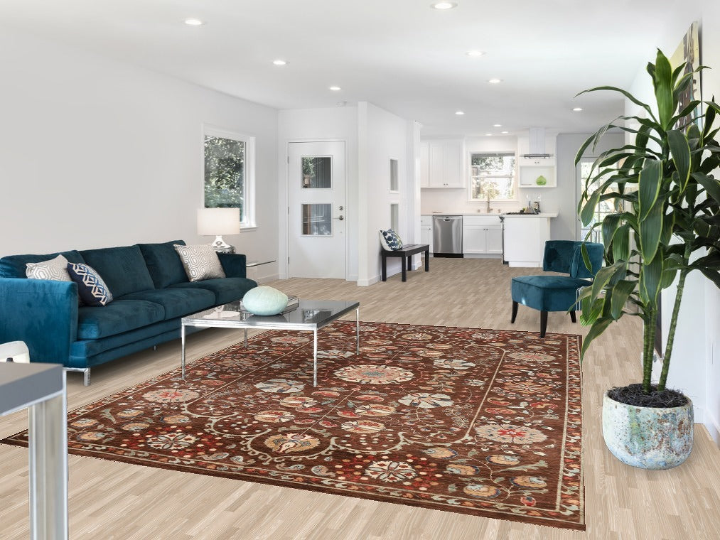 Brown Vegetable Dye Ziegler Oriental Area Rug 7x10