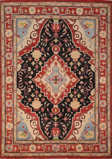 Black Vegetable Dye Heriz Oriental Rug 5x7