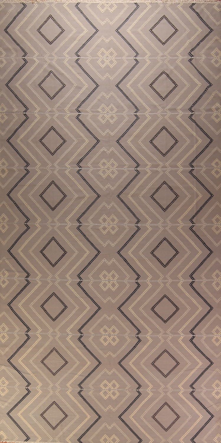 Geometric Kilim Durrie Oriental Large Rug 11x19